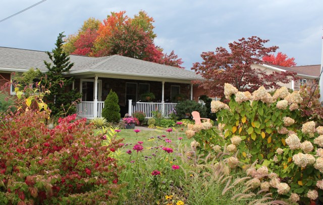 front of the house in fall
