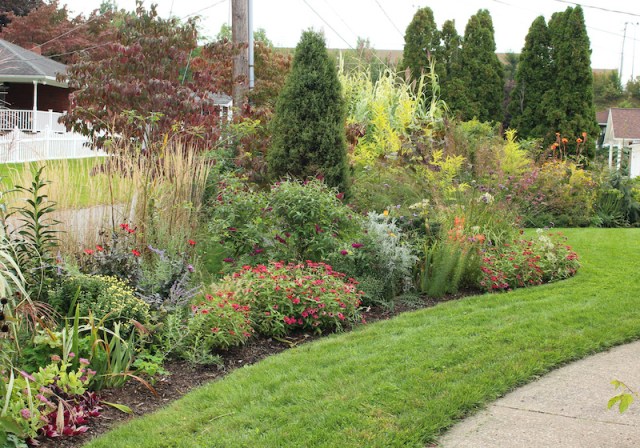 autumn perennial border